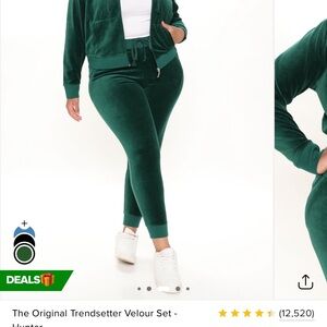 Fashion Nova Velour Tracksuit Hunter Green